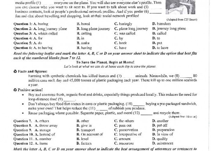 Đáp án đề minh họa thi tốt nghiệp THPT 2025 môn Tiếng Anh 